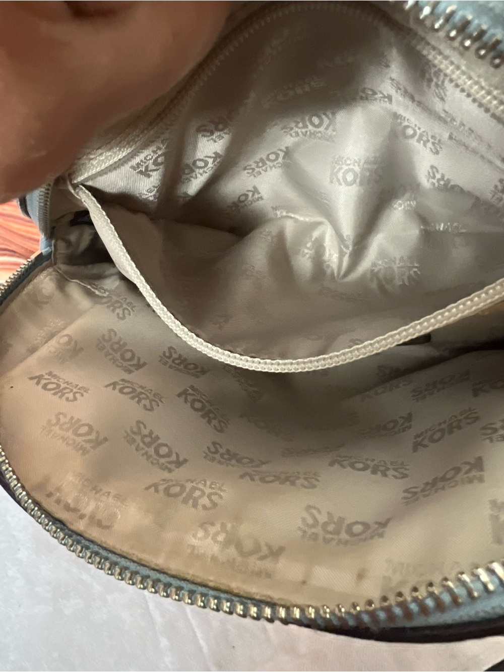 Michael Kors Savannah small satchel is crafted from baby blue saffiano leather - Picture 17 of 17